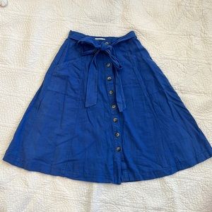 Anthropologie Maeve blue midi skirt